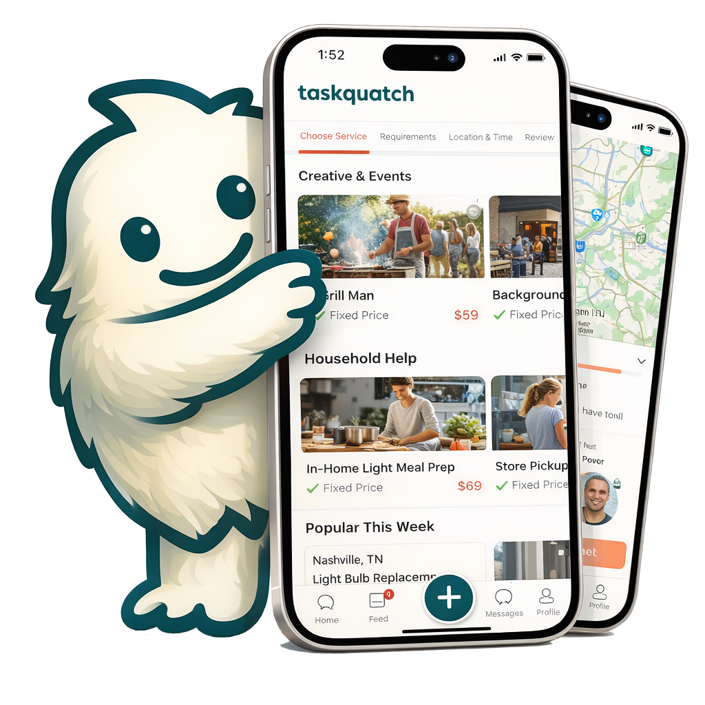 Taskquatch app preview on iPhone